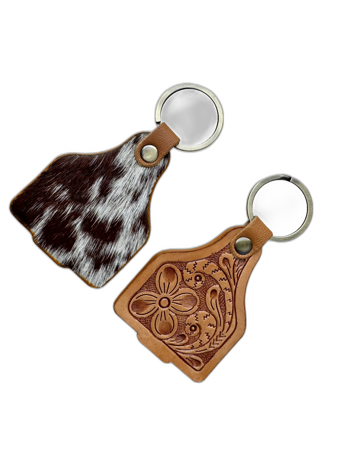 The Cattle Tag | Tooled Leather Keyring