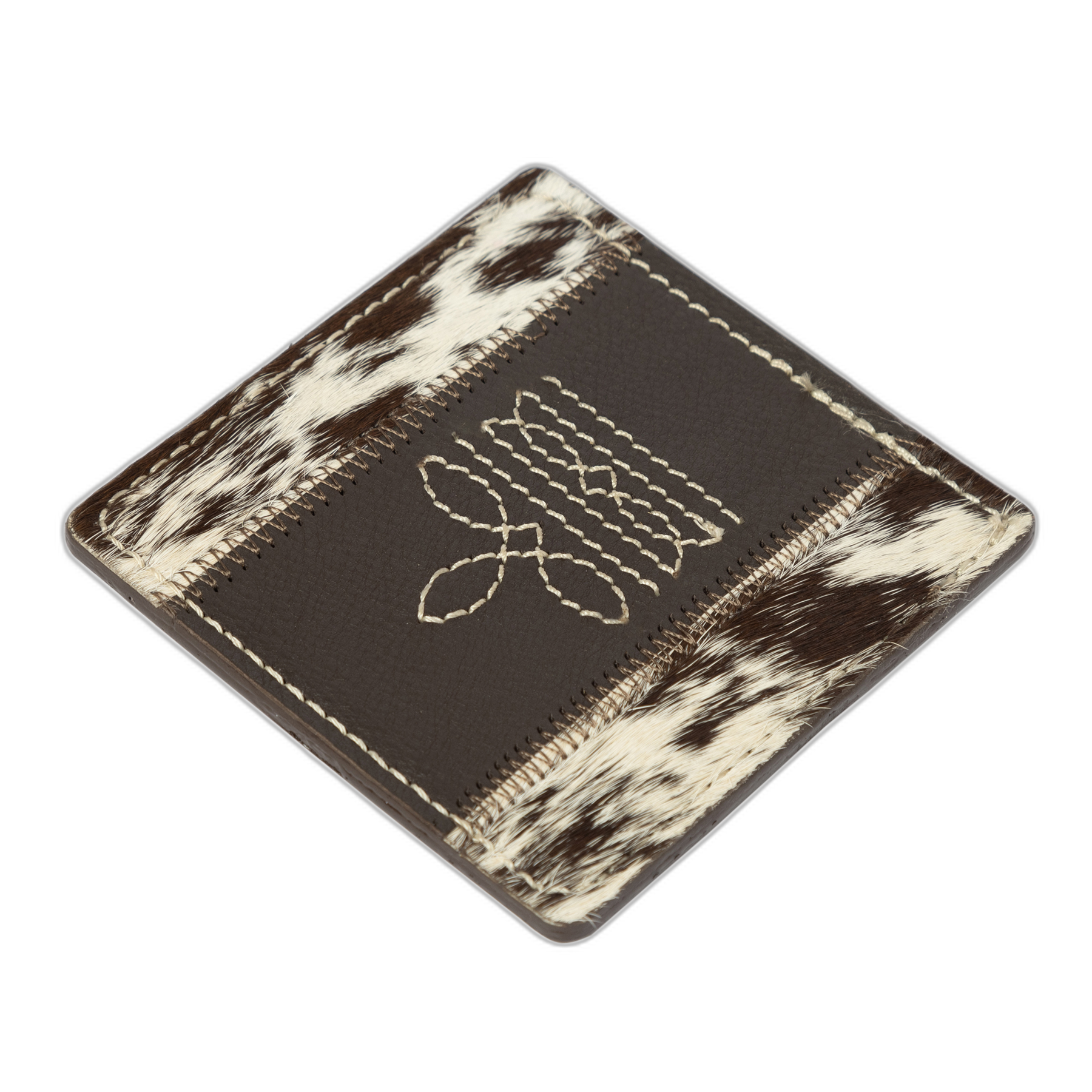 The Cabo | Boot Stitch Cowhide & Leather Coaster Set of 4