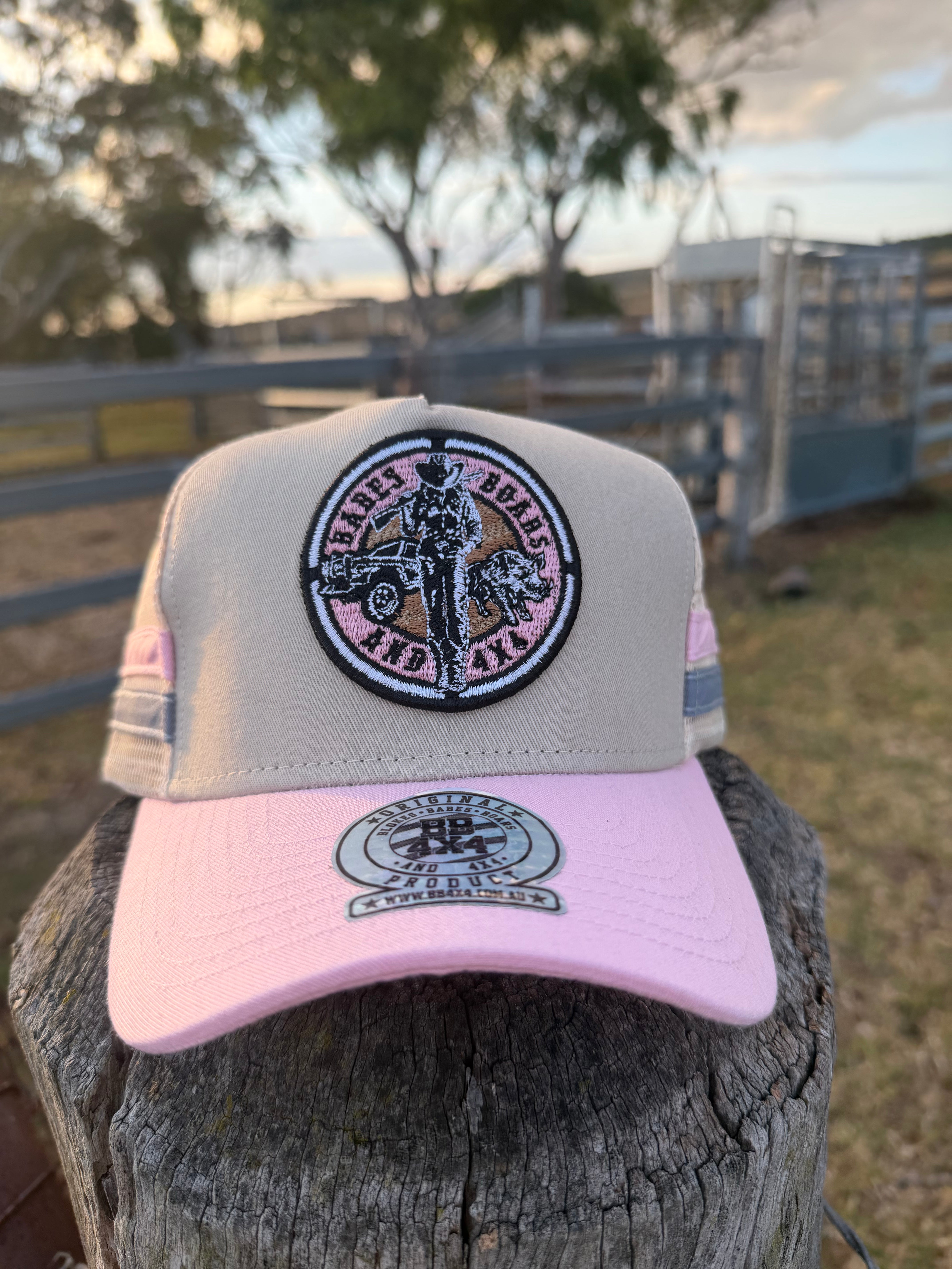 BB4x4 Babes Cream & Pink Trucker Hat