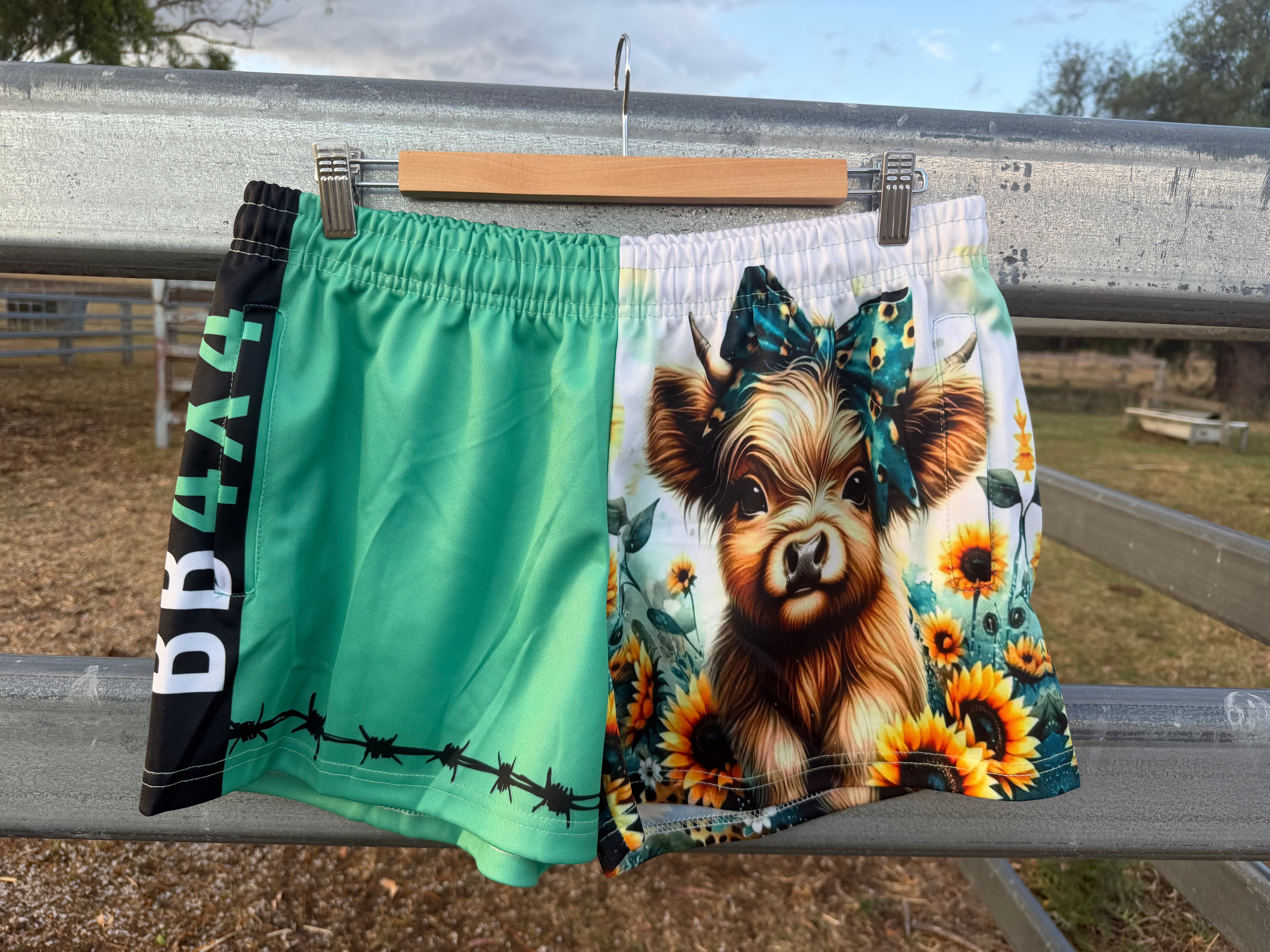Babes Cow Print Footy Shorts