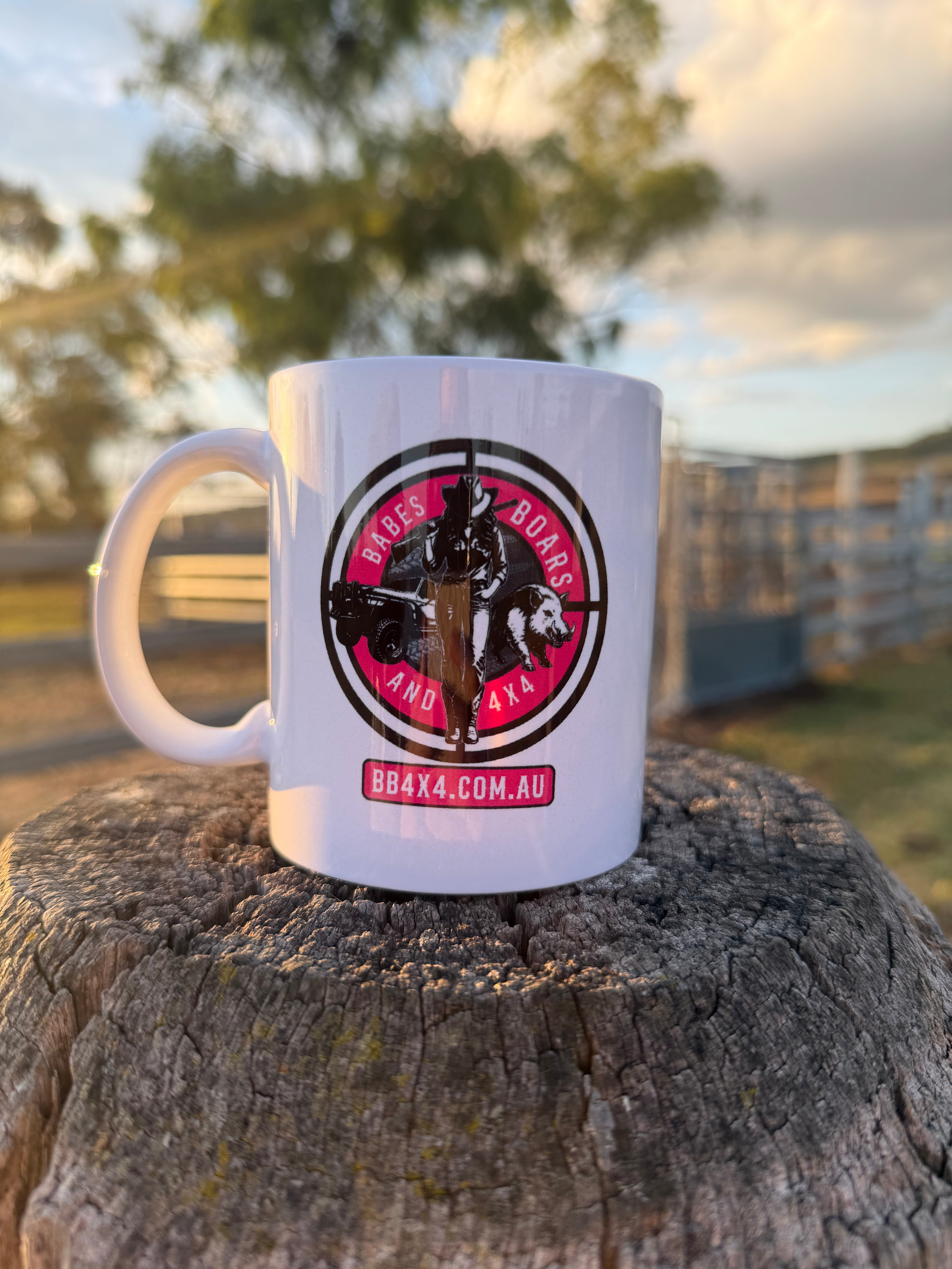 Babes, Boars & 4x4 Pink Roundel Mug