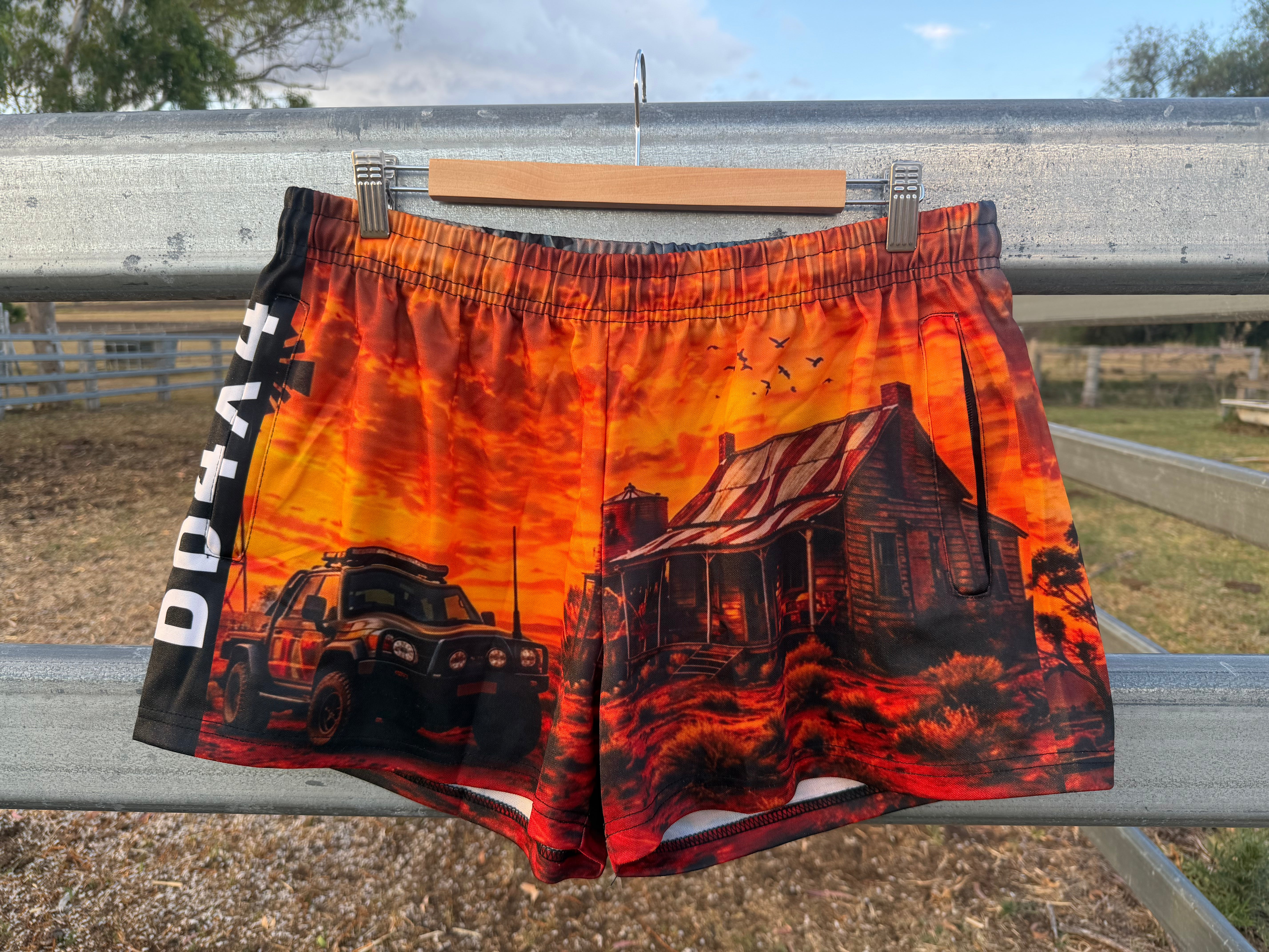 Blokes Country Sunset Footy Shorts