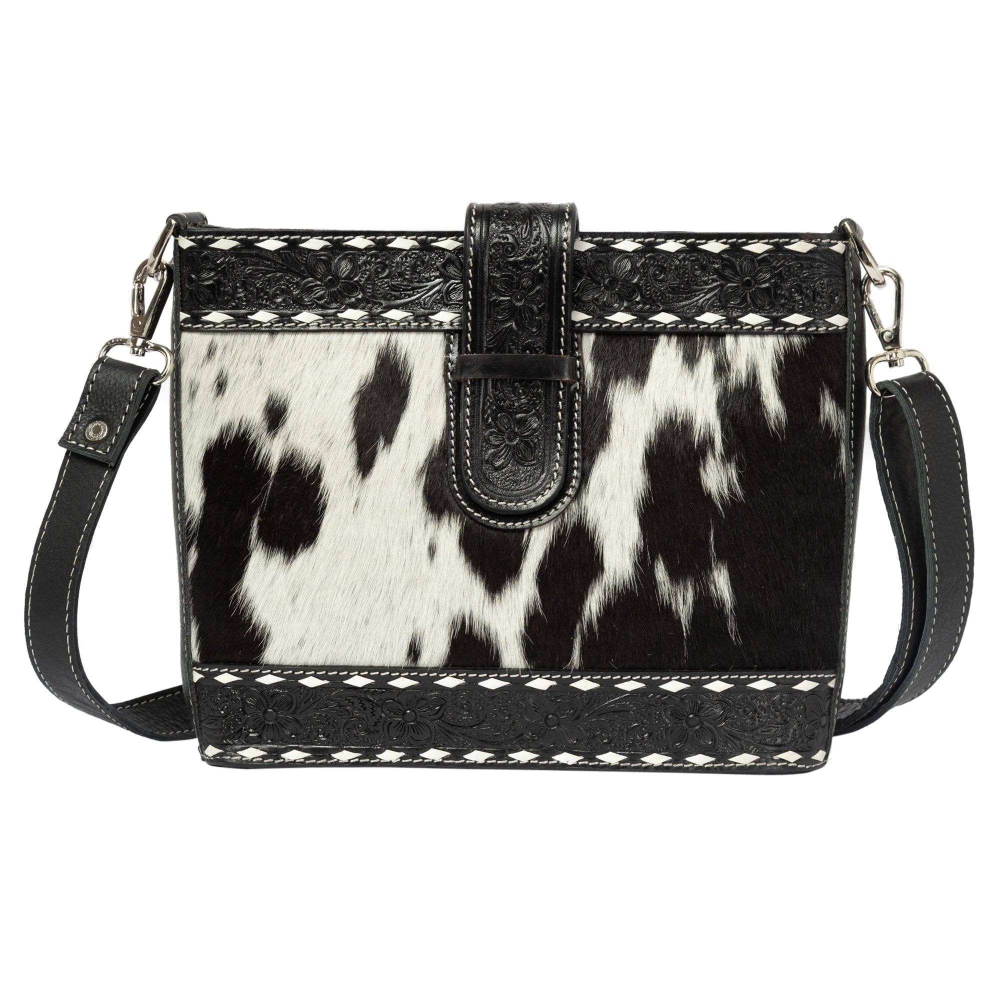 The Maracay | Cowhide Tooled Loop Closure Bag