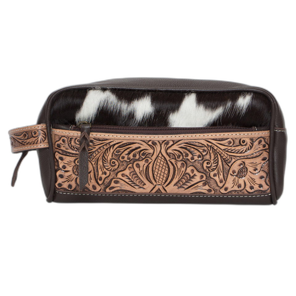 The Coro | Tooled Cowhide Toiletries Bag