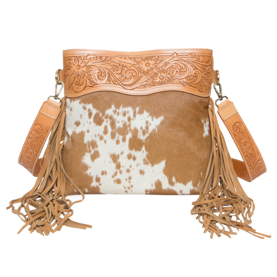 The Pasto | Tooling Leather Medium Sling Cowhide Bag