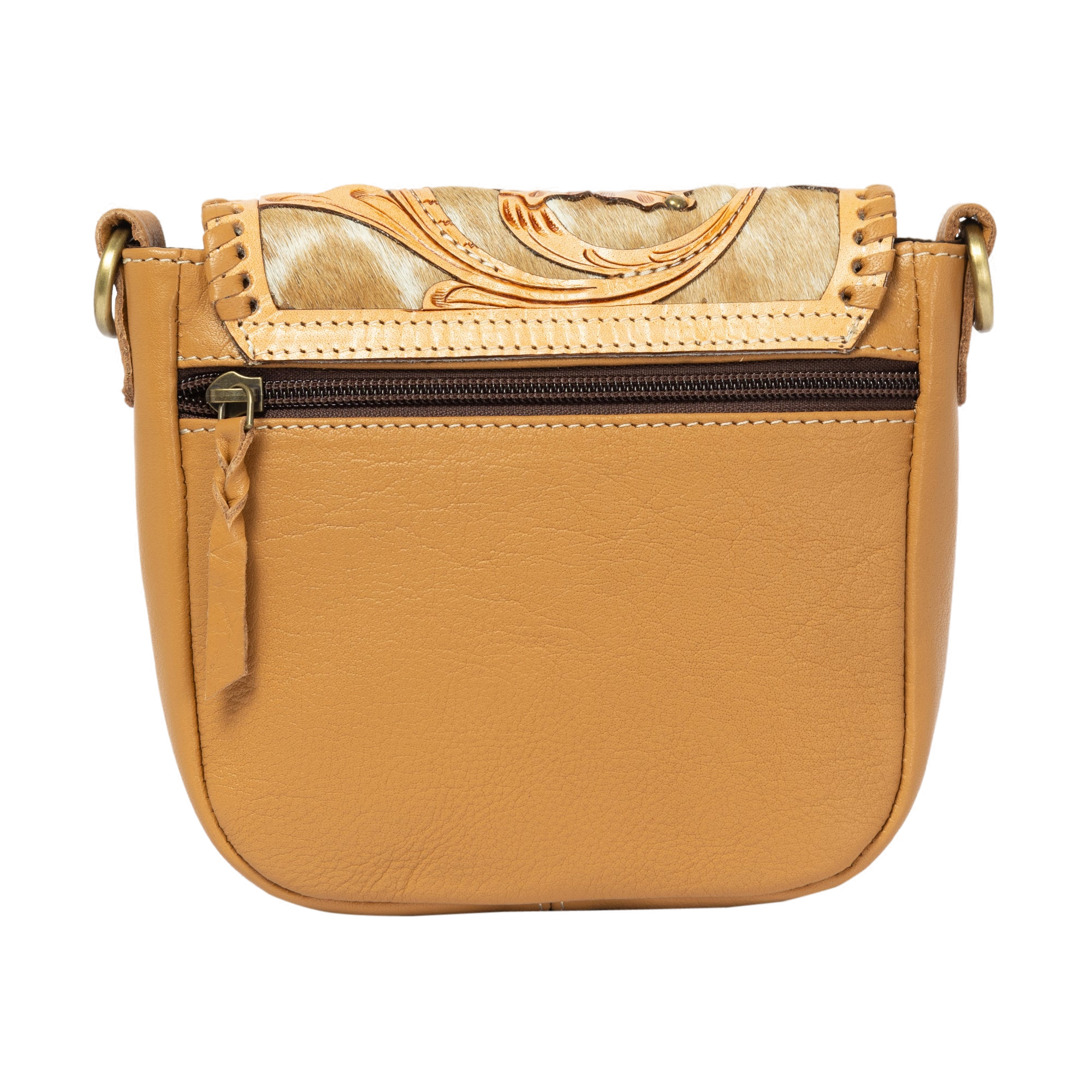 The Catania | Cowhide Flap Bag With Tooled Cutwork