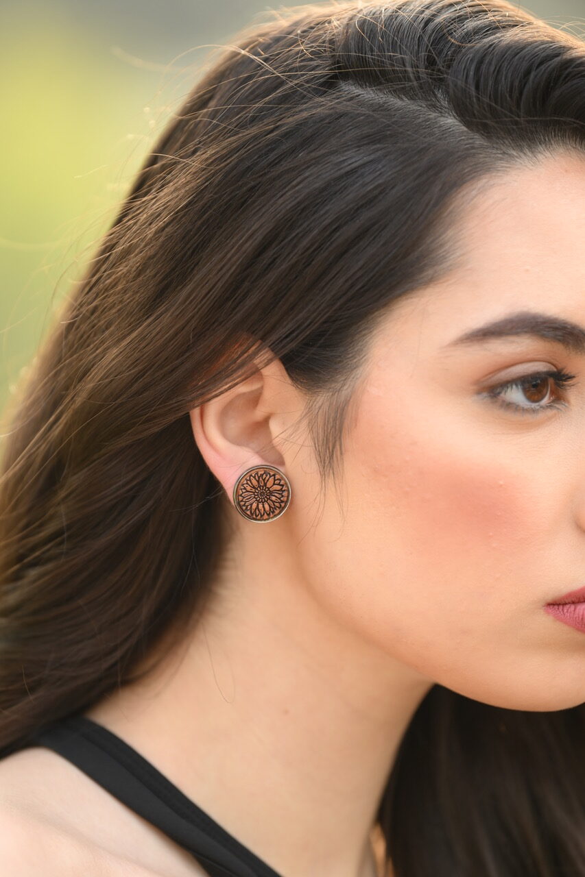 The Tooled Stud | Leather Stud Earrings