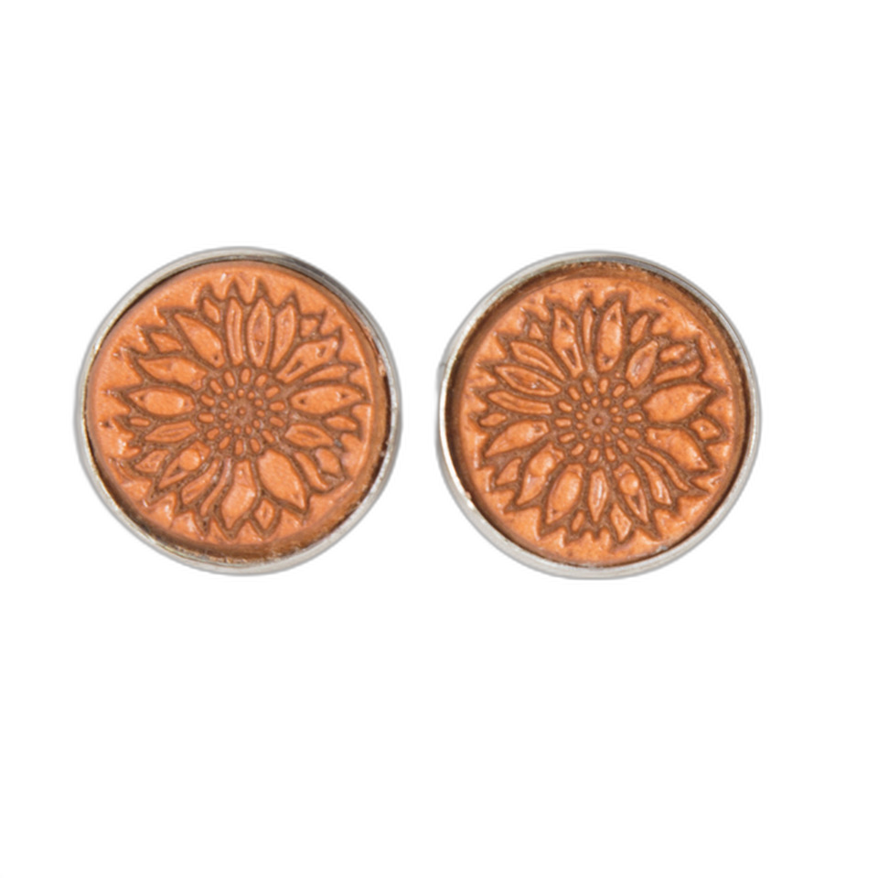 The Tooled Stud | Leather Stud Earrings