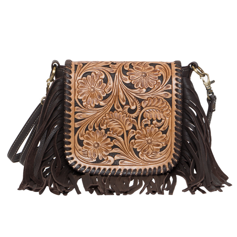 The Hand Carved Sling | Tooling Leather Flap Bag