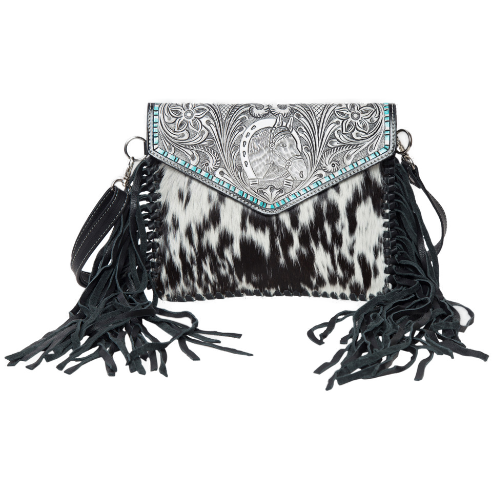 The Calbuco | Tooling Leather Cowhide Flap Bag