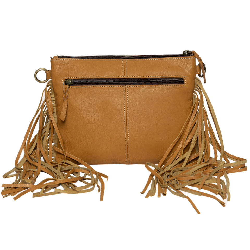 The Marbella | Bullhead Cowhide Sling Bag with Fringes