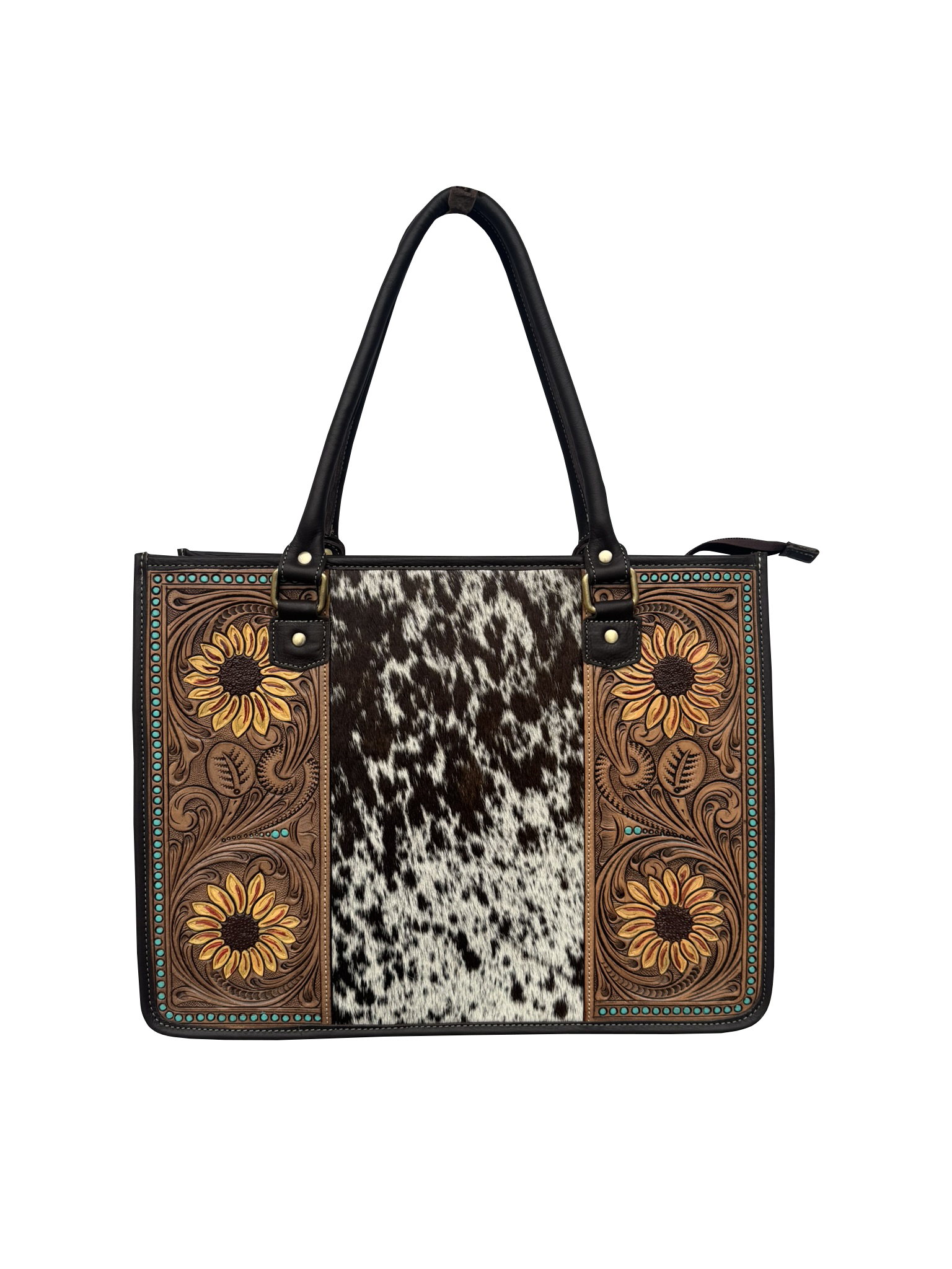 The Tabasco | Cowhide Sunflower Tooled Leather Big Bag