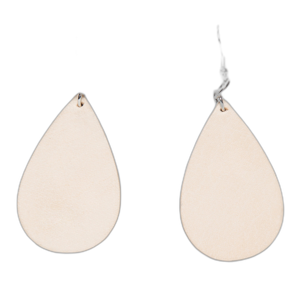 The Tanzania | Pear-Shaped Cowhide Earrings