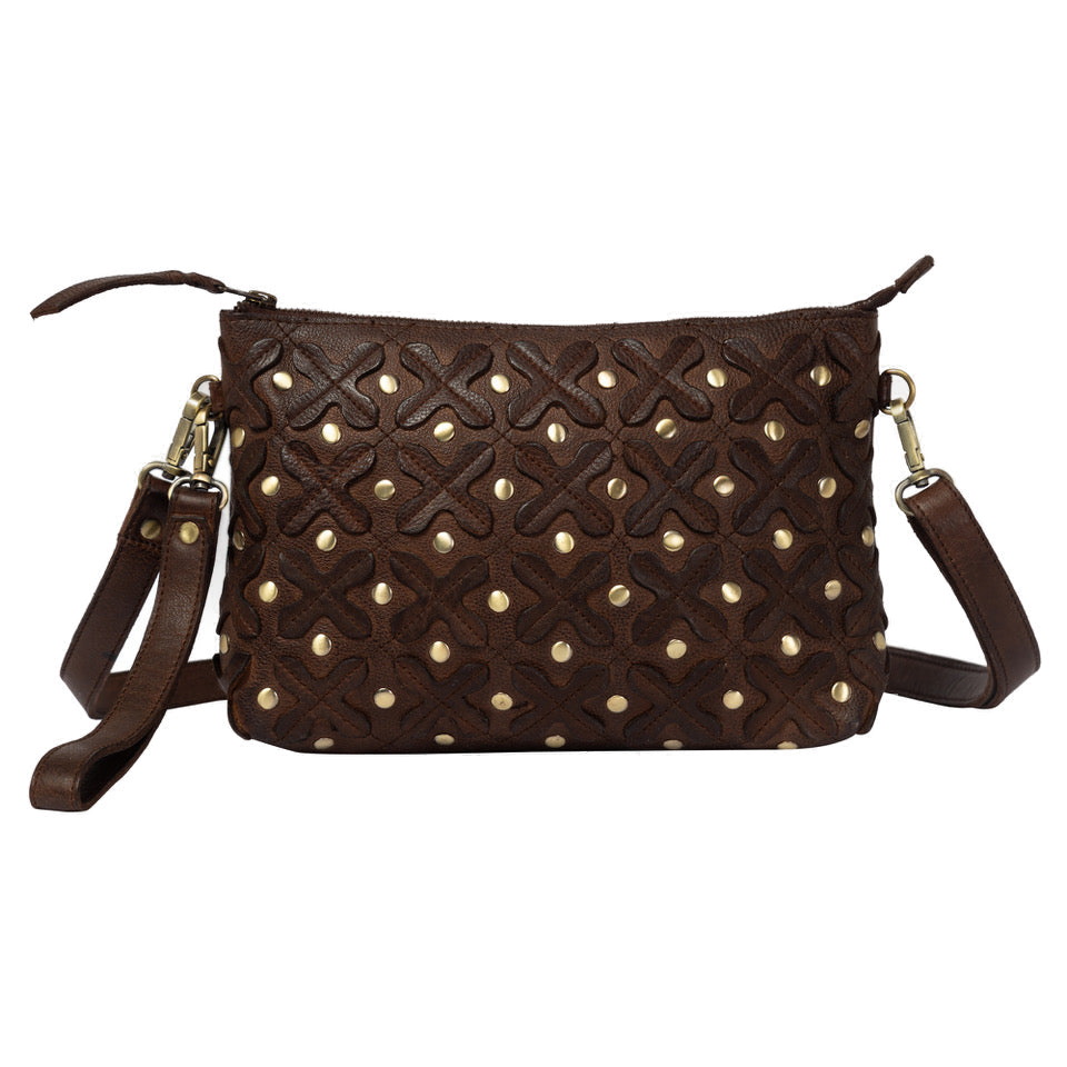 The Trim | Woven Washed Leather Sling With Studs