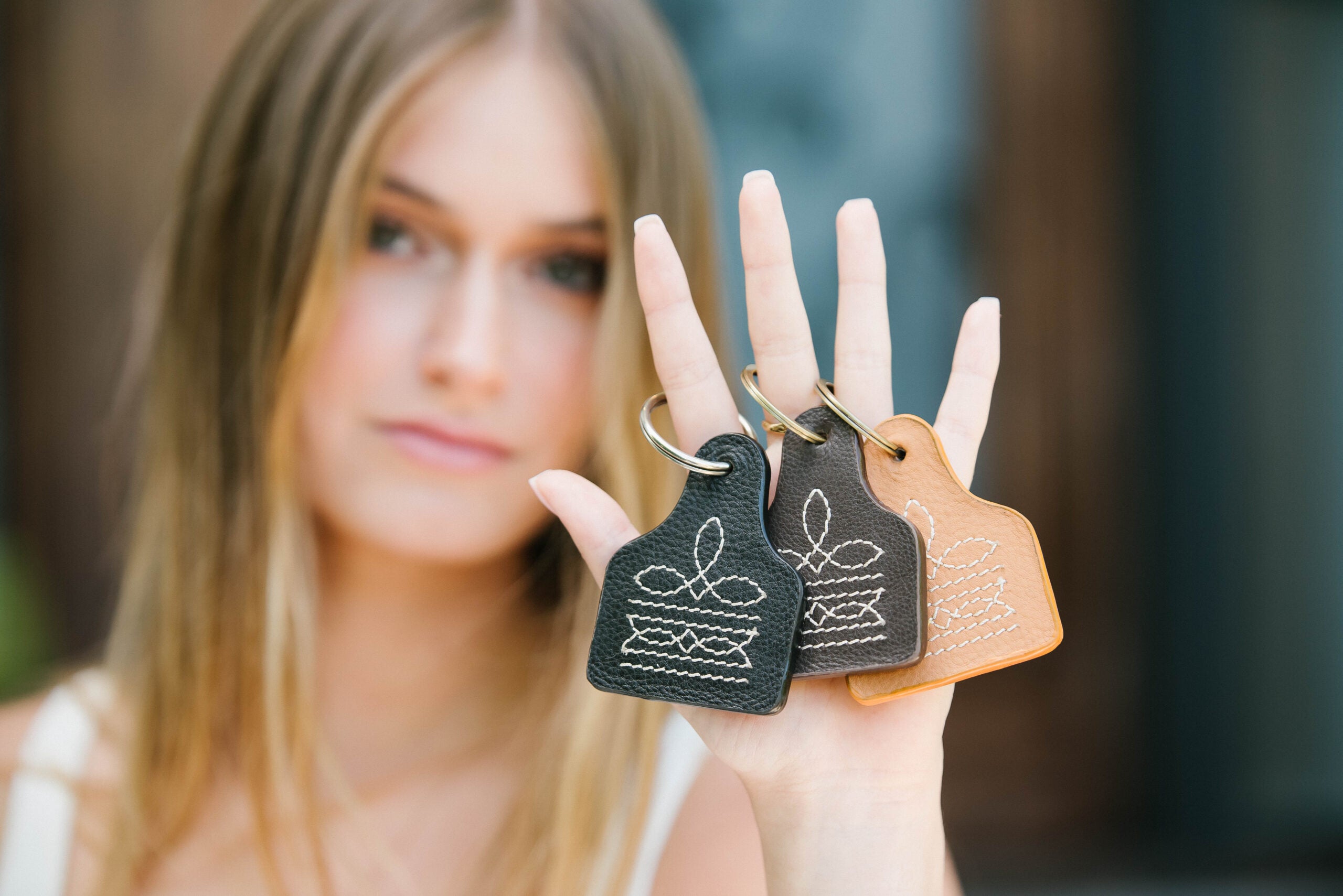The Boot Stitch | Cattle Tag Keyring