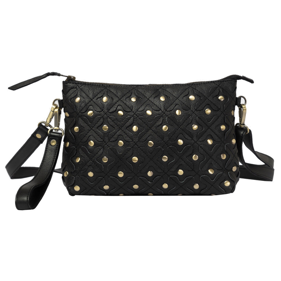 The Trim | Woven Washed Leather Sling With Studs