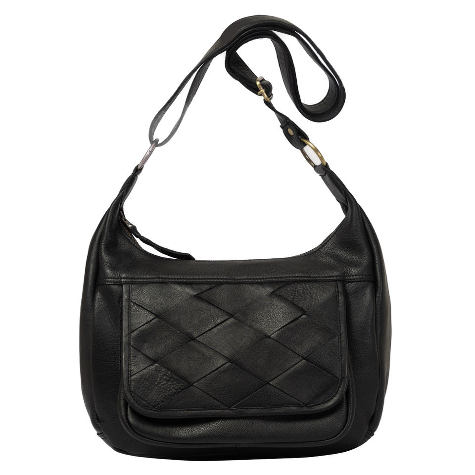 The Clara | Woven Washed Leather Sling Bag