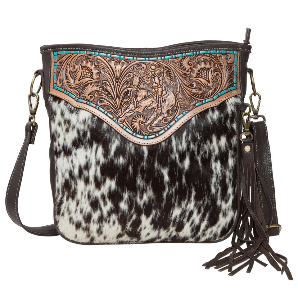 The Santiago | Tooling Leather Cowhide Medium Bag