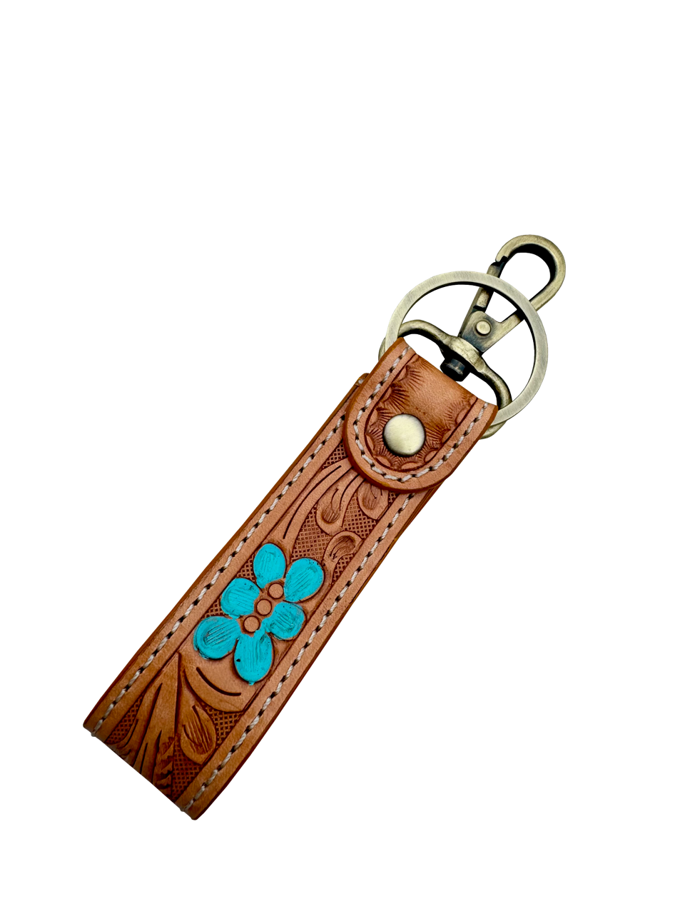 Tooled Cowhide Keyring | CA20
