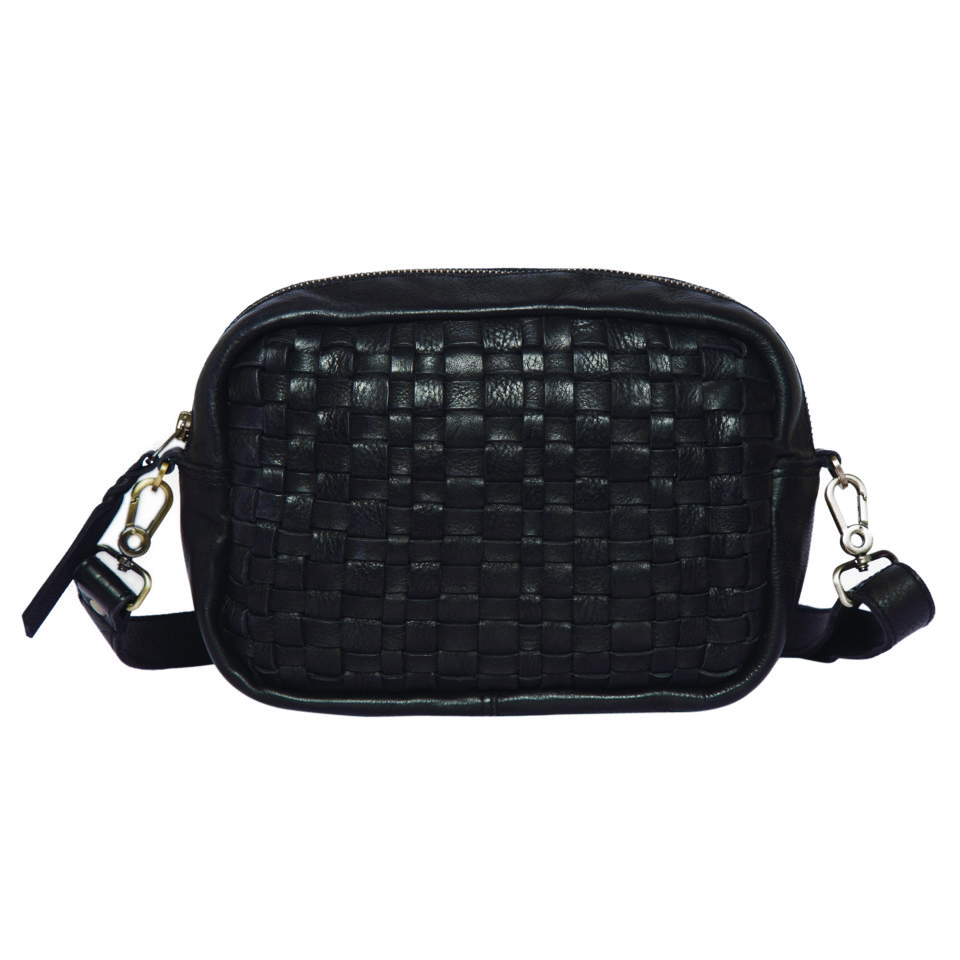 The Waterford | Woven Washed Leather Crossbody Bag