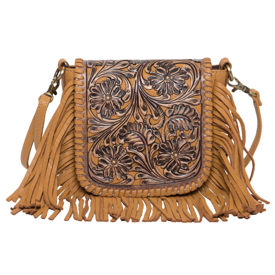 The Hand Carved Sling | Tooling Leather Flap Bag