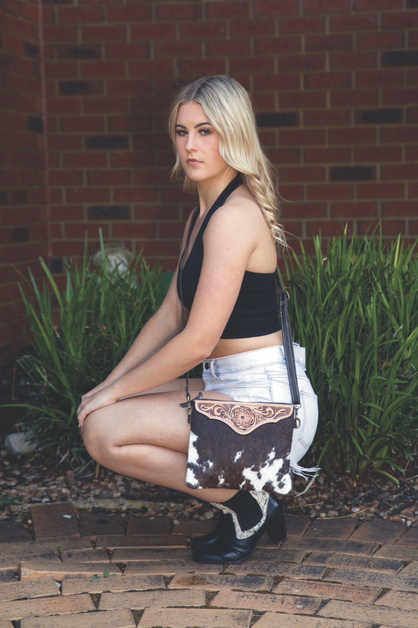 The Costa Rica | Tooling Leather Cowhide Clutch Bag