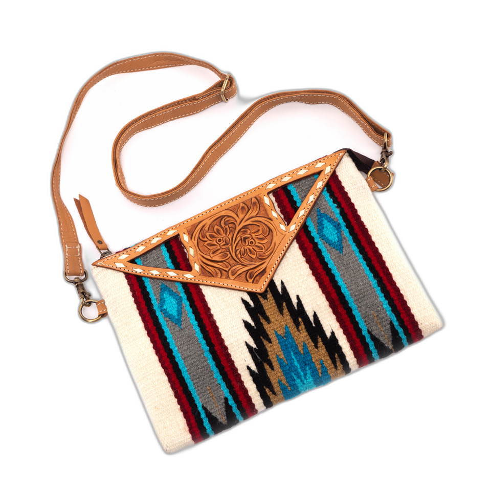 The Mesa | Tooled Saddle Blanket Large Clutch