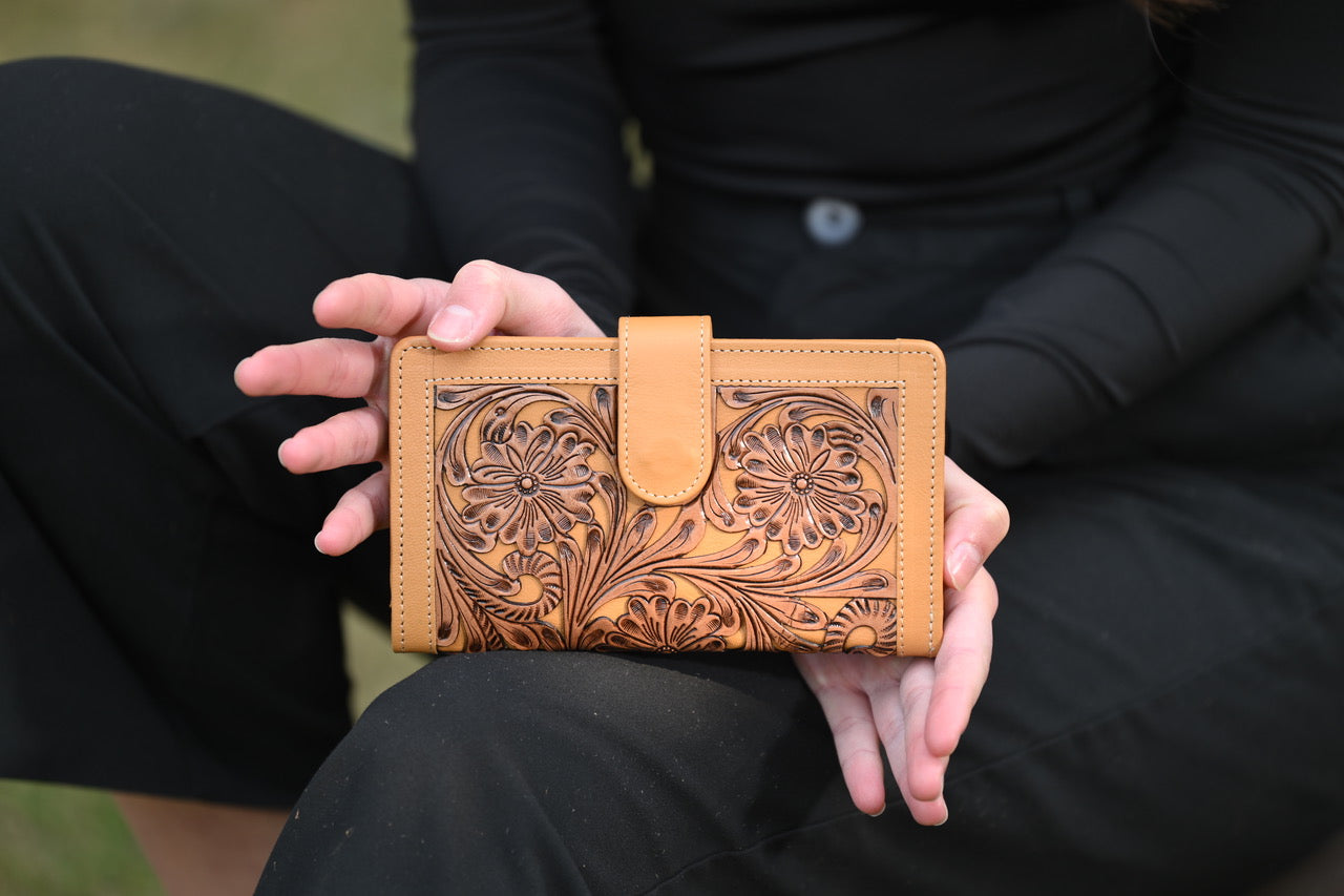 The Carved Clutch | Tooling Leather Wallet