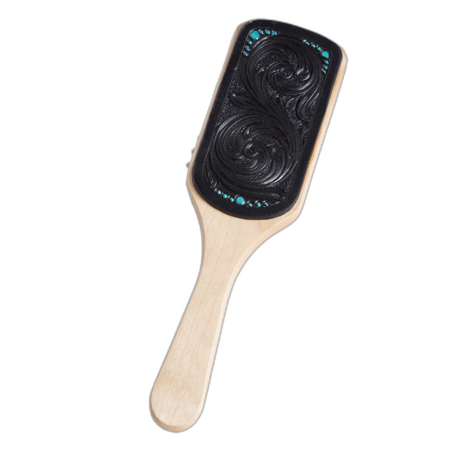 The Groomer | Tooled Leather Hair Brush