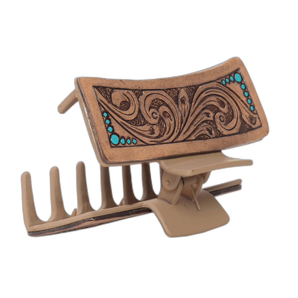 The Clip | Tooled Leather Hair Clip