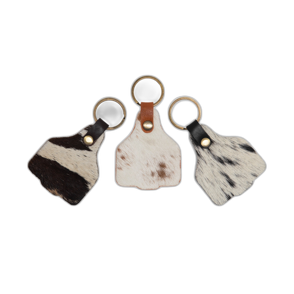 The Lombok | Cowhide Cattle Tag Keyring