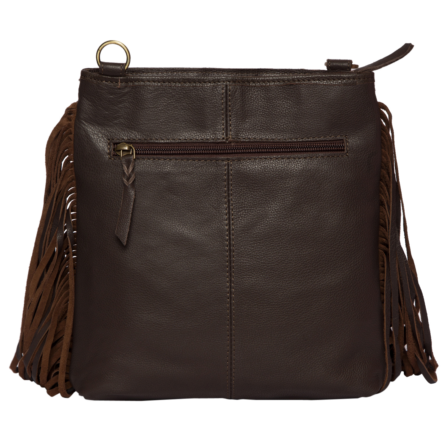 The Clarence | Hand-Painted Tooling Leather Medium Sling Bag with Fringes
