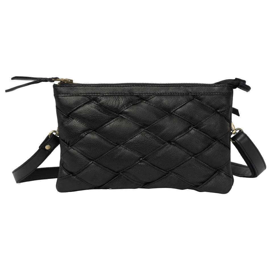 The Dublin | Woven Washed Leather Double Sling Bag