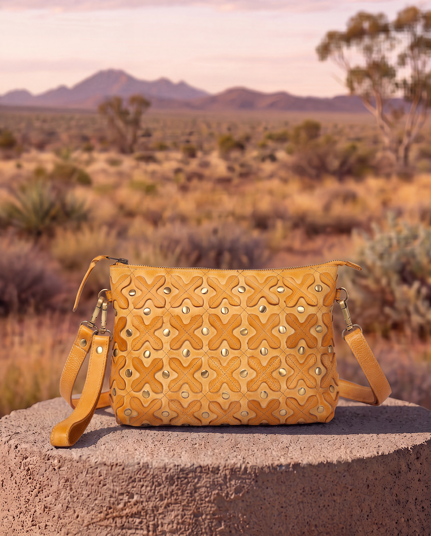 The Trim | Woven Washed Leather Sling With Studs