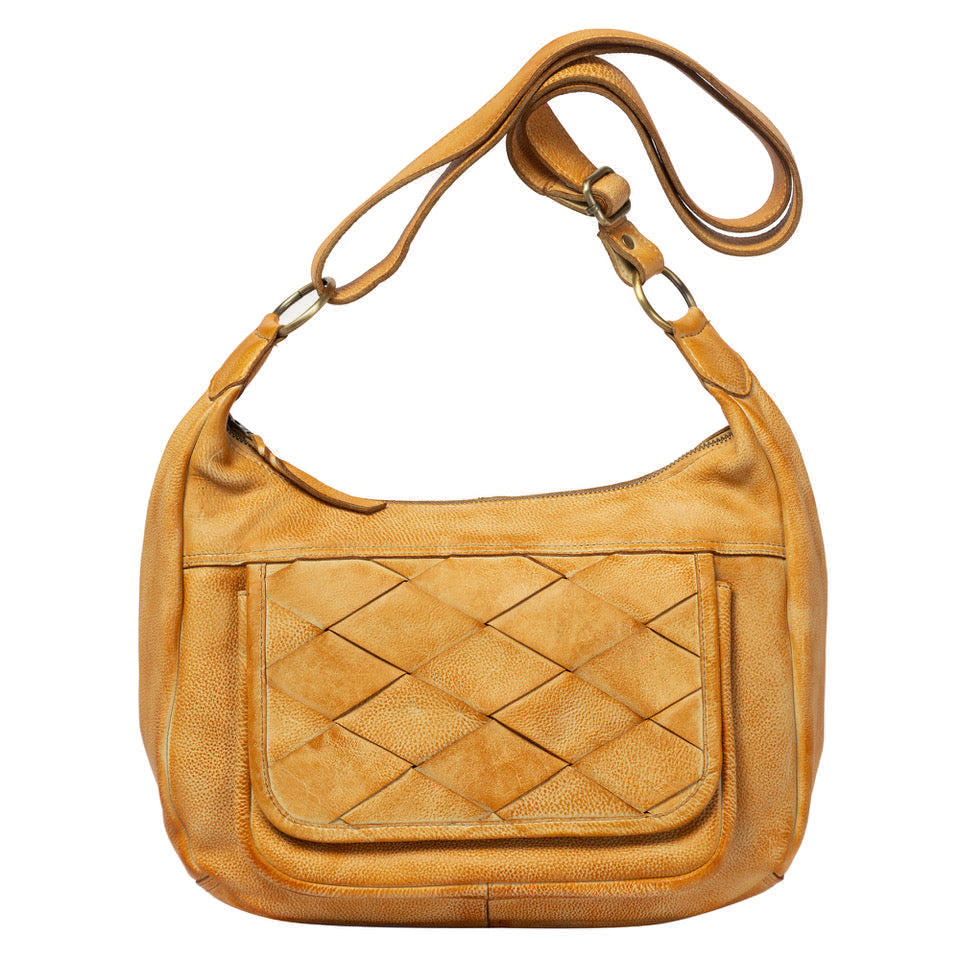The Clara | Woven Washed Leather Sling Bag