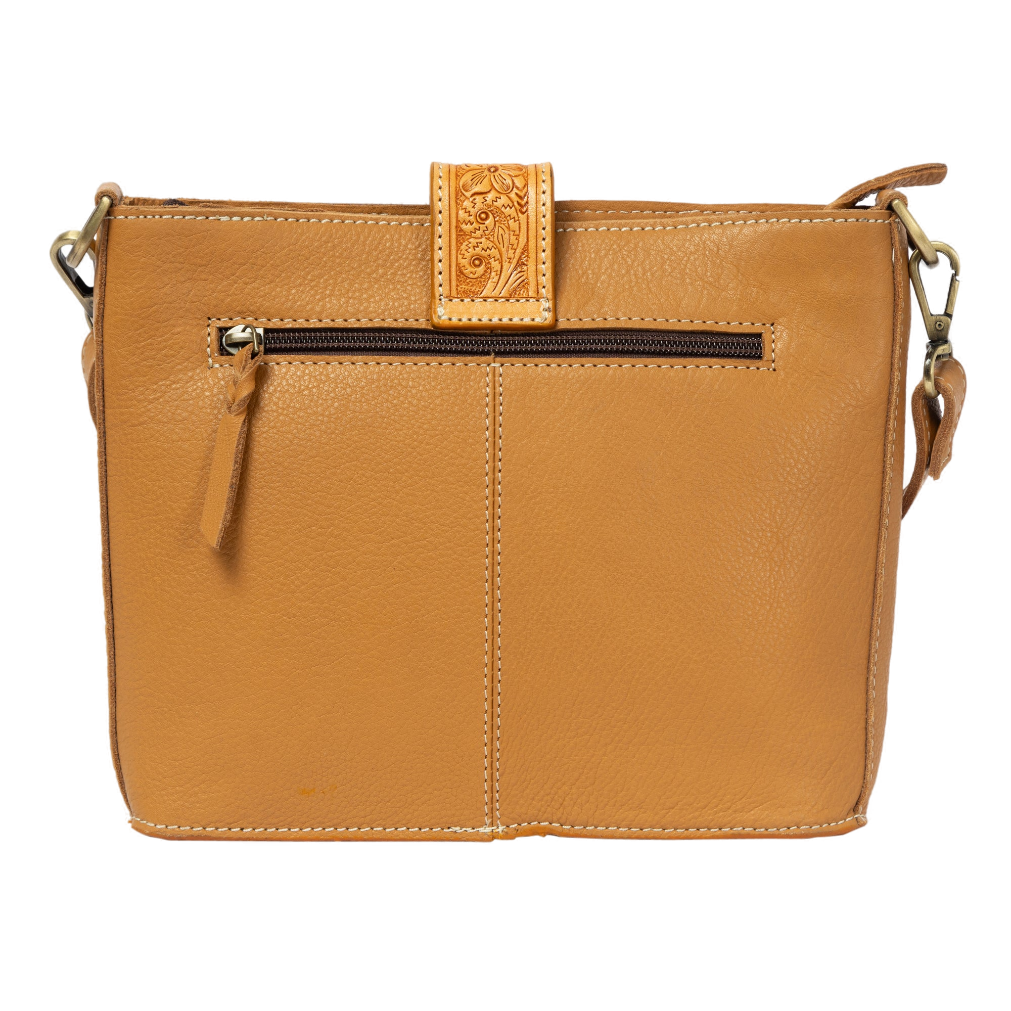 The Maracay | Cowhide Tooled Loop Closure Bag
