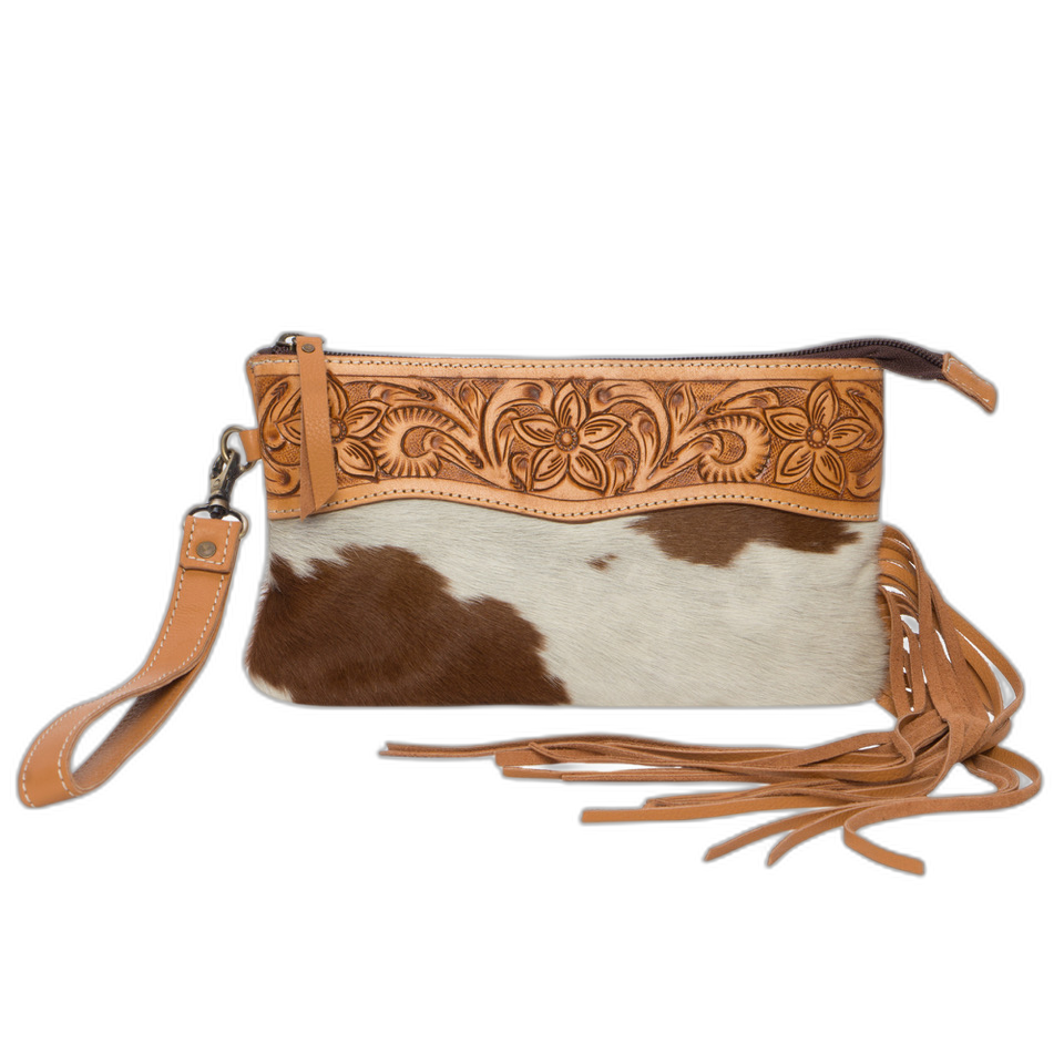 The Salvador | Tooling Leather Tassel Clutch