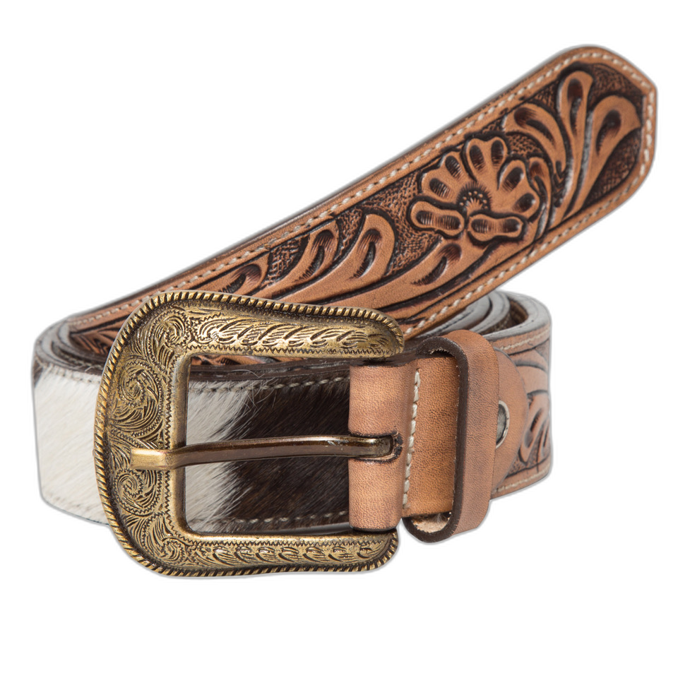 The Range Belt | Tooled Leather Cowhide Belt