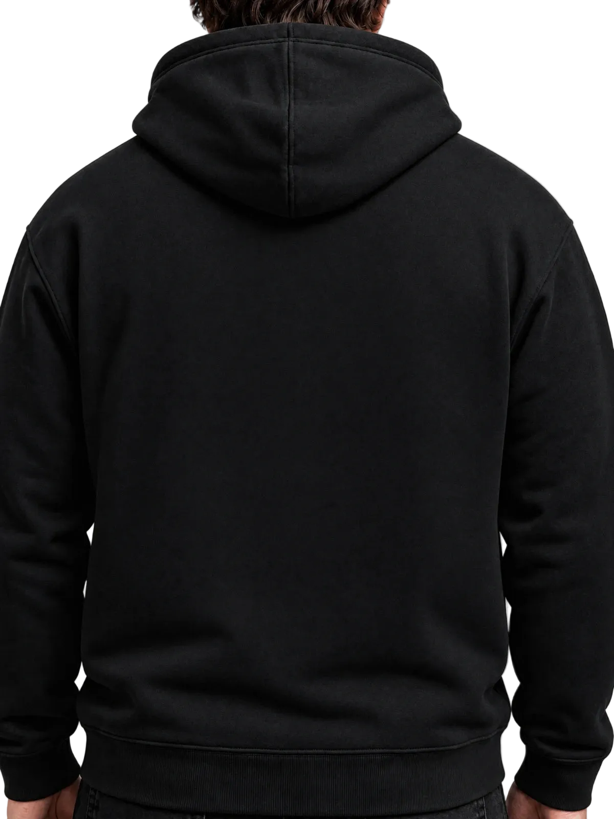 BB4x4 black hoodie, back (designs print here)