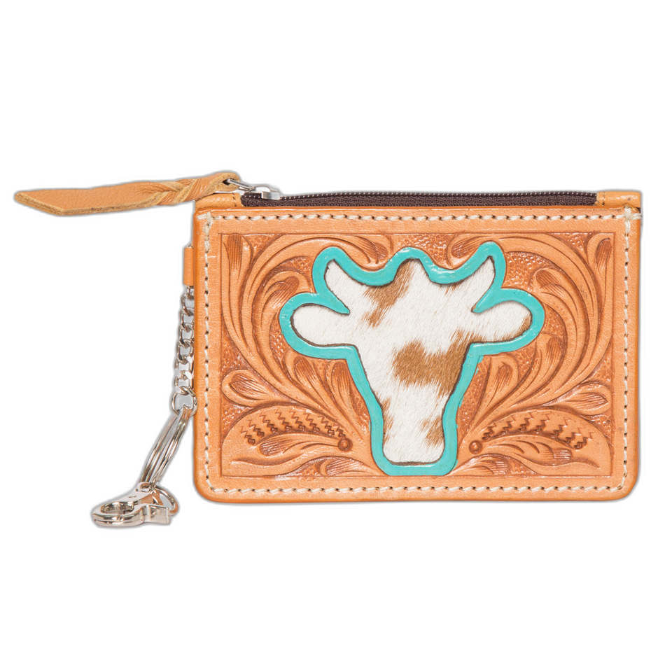 Tooled Cowhide Card & Coin Purse | CA13