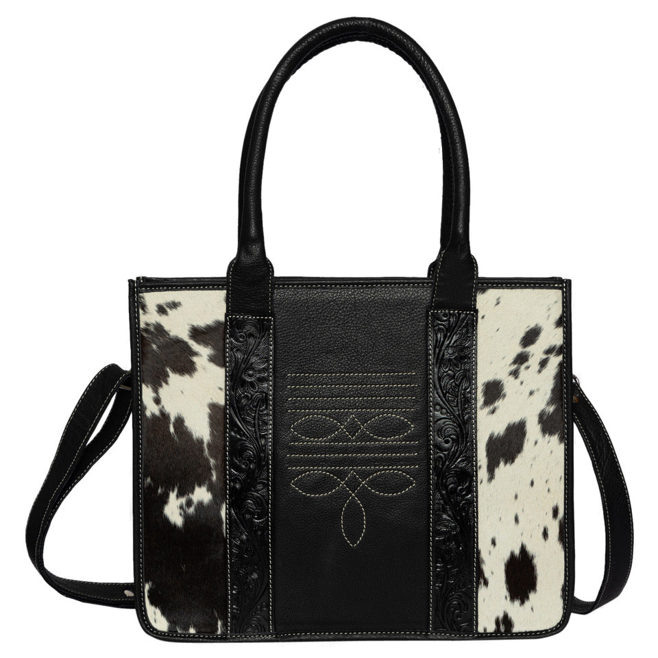 The Norman | Tooling Leather Cowhide Boot Stitch Bag