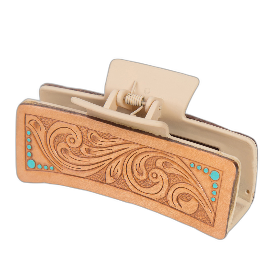 The Clip | Tooled Leather Hair Clip