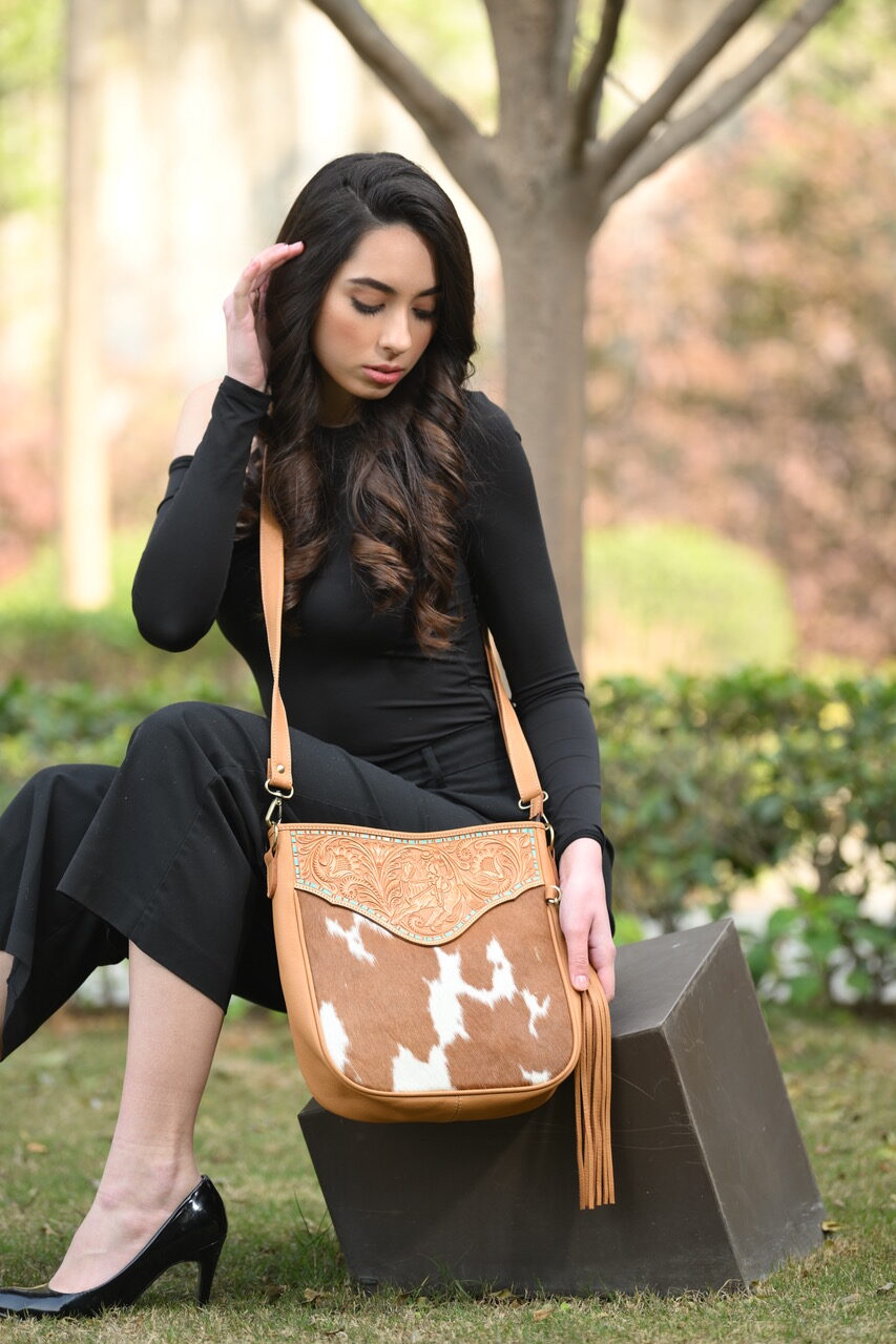 The Santiago | Tooling Leather Cowhide Medium Bag