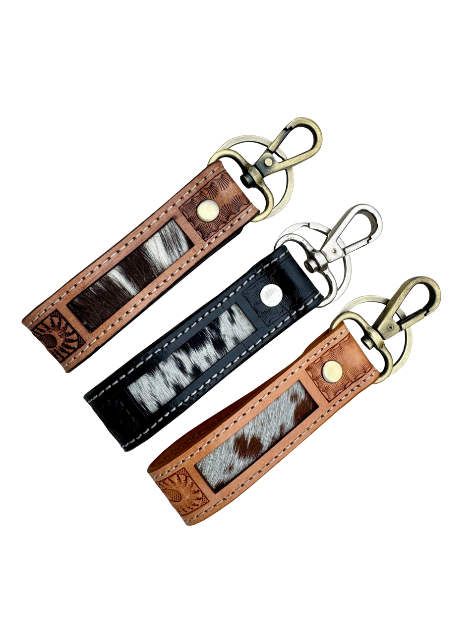 Tooled Cowhide Keyring | CA20