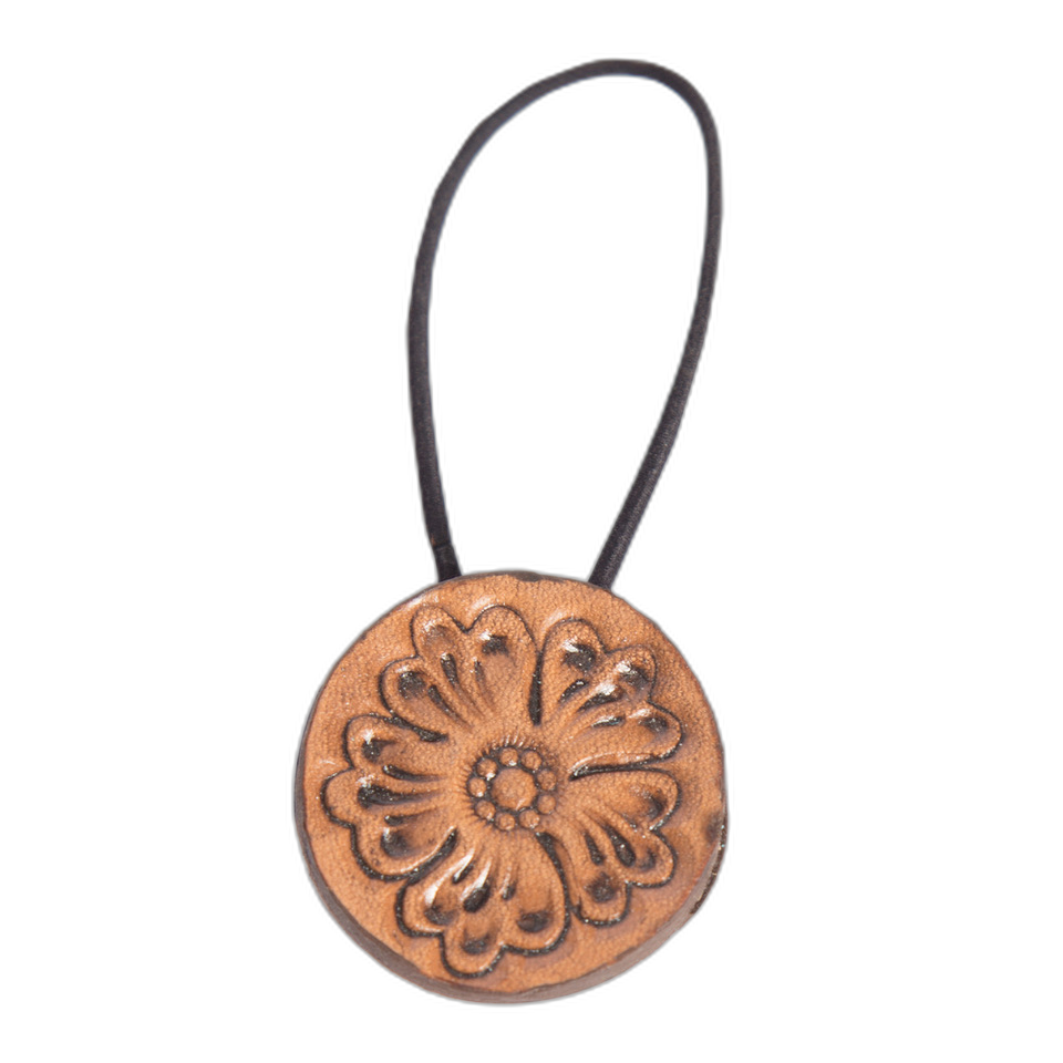 The Circle | Tooled Leather Hair Tie