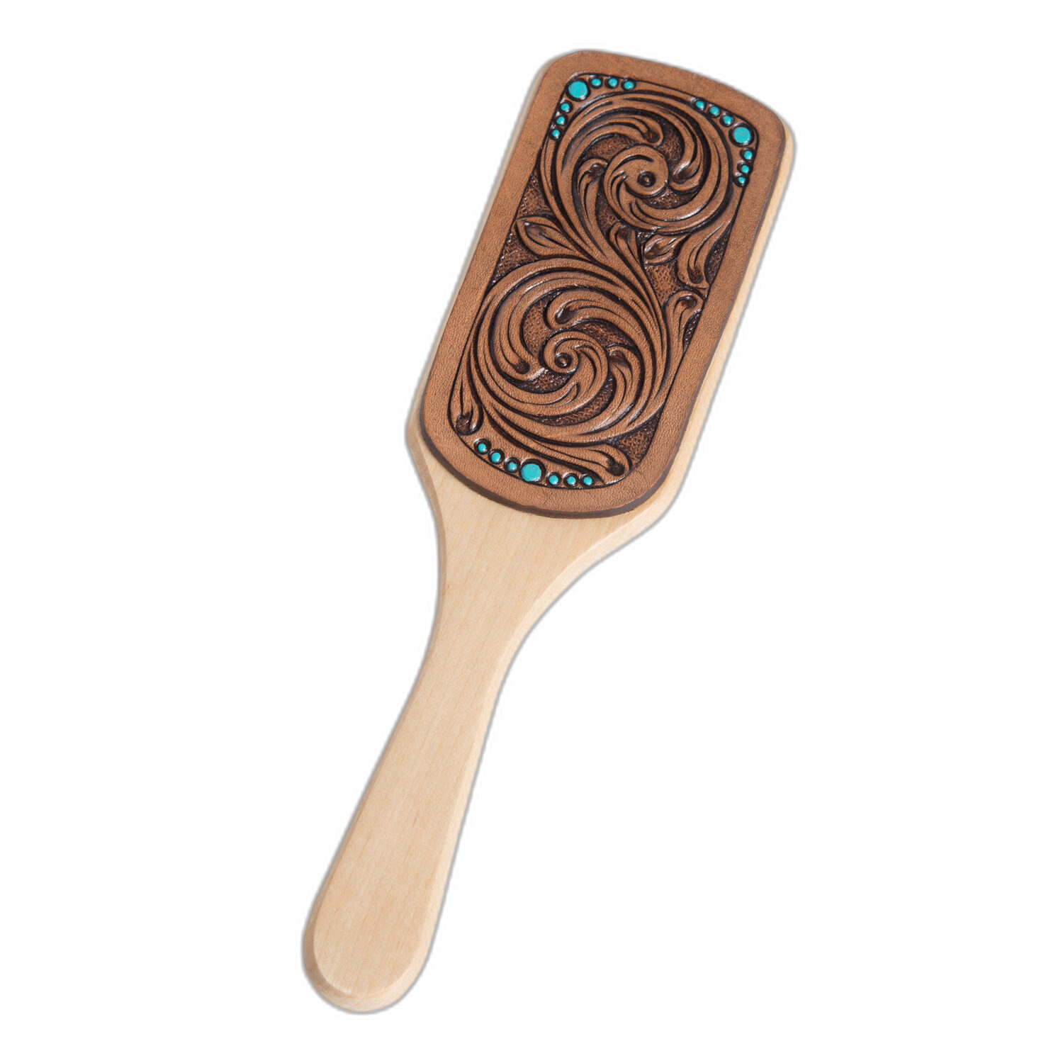 The Groomer | Tooled Leather Hair Brush