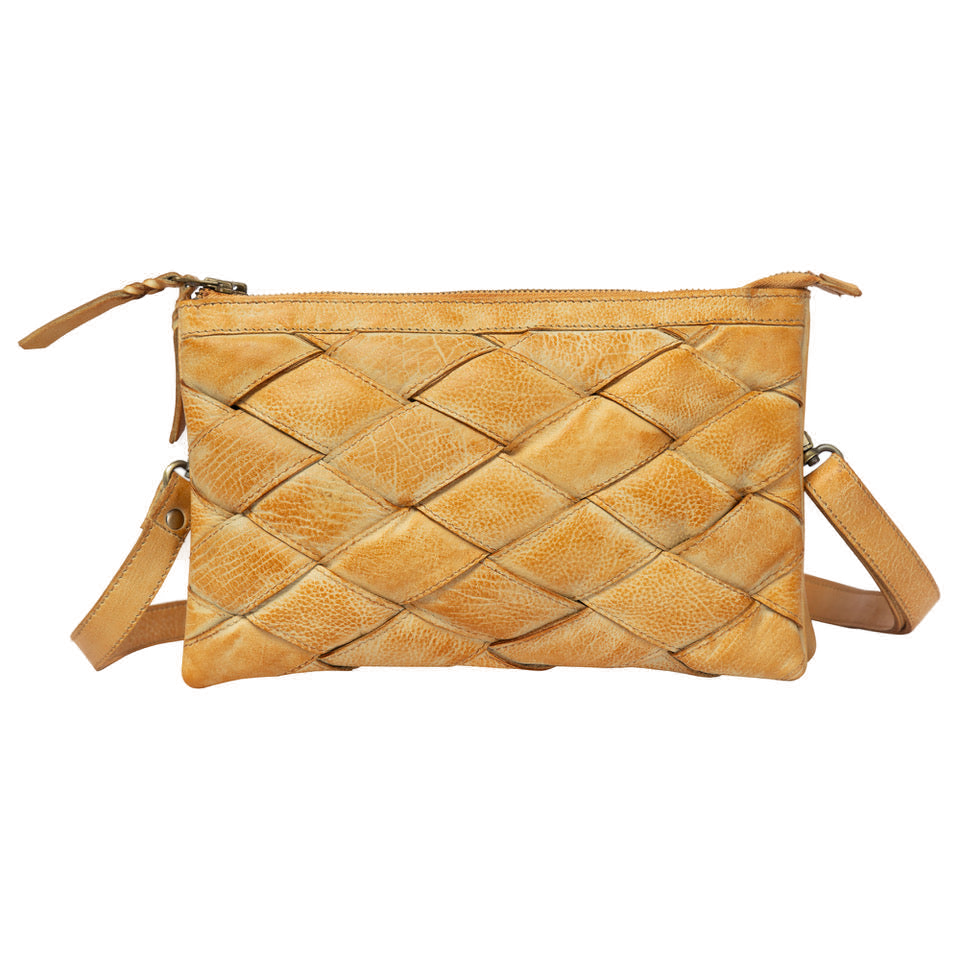 The Dublin | Woven Washed Leather Double Sling Bag