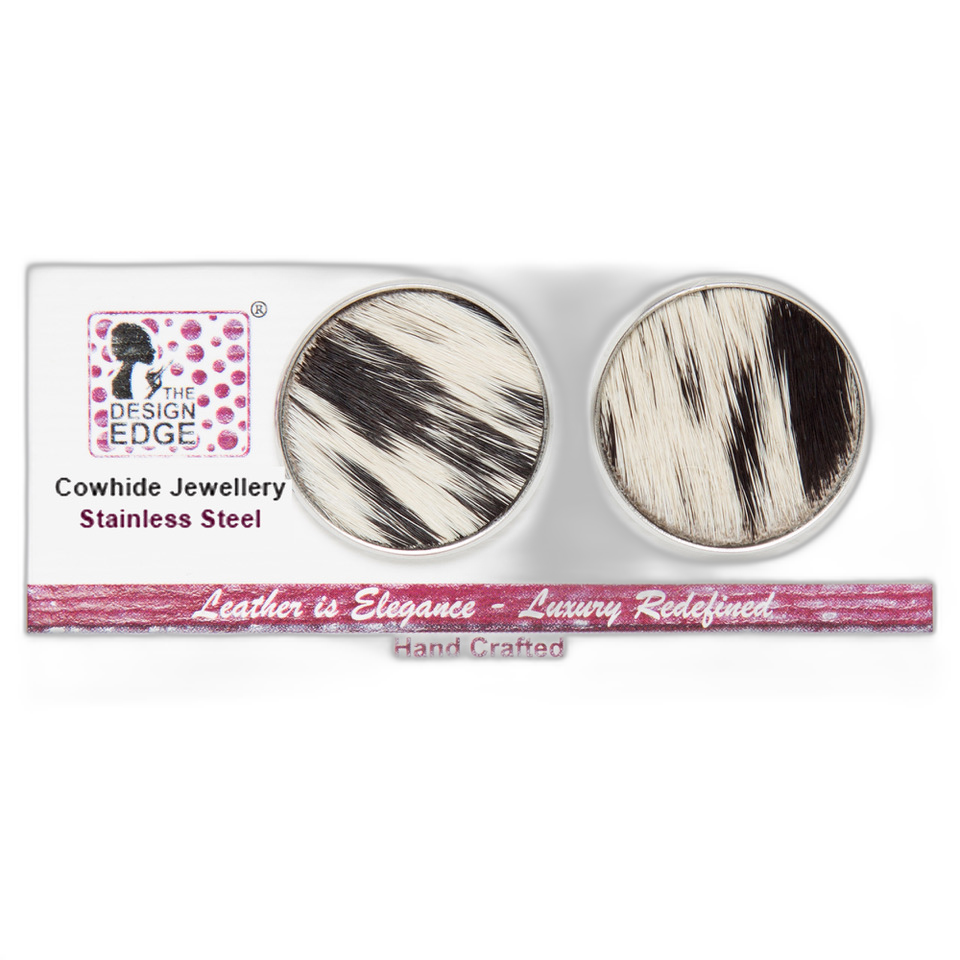 The Uganda | 20mm Cowhide Stud Earrings