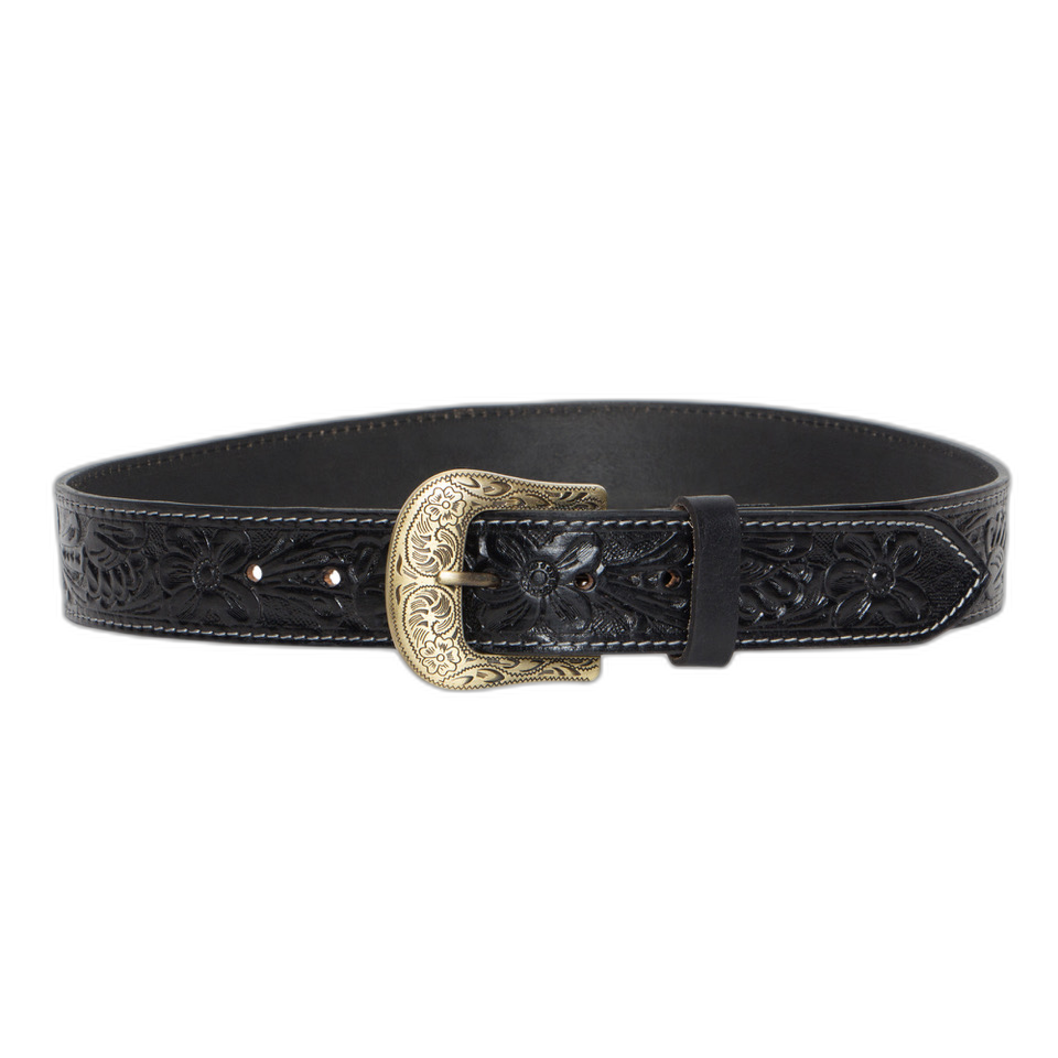 The Trail Belt | Tooled Leather Belt with Removable Buckle