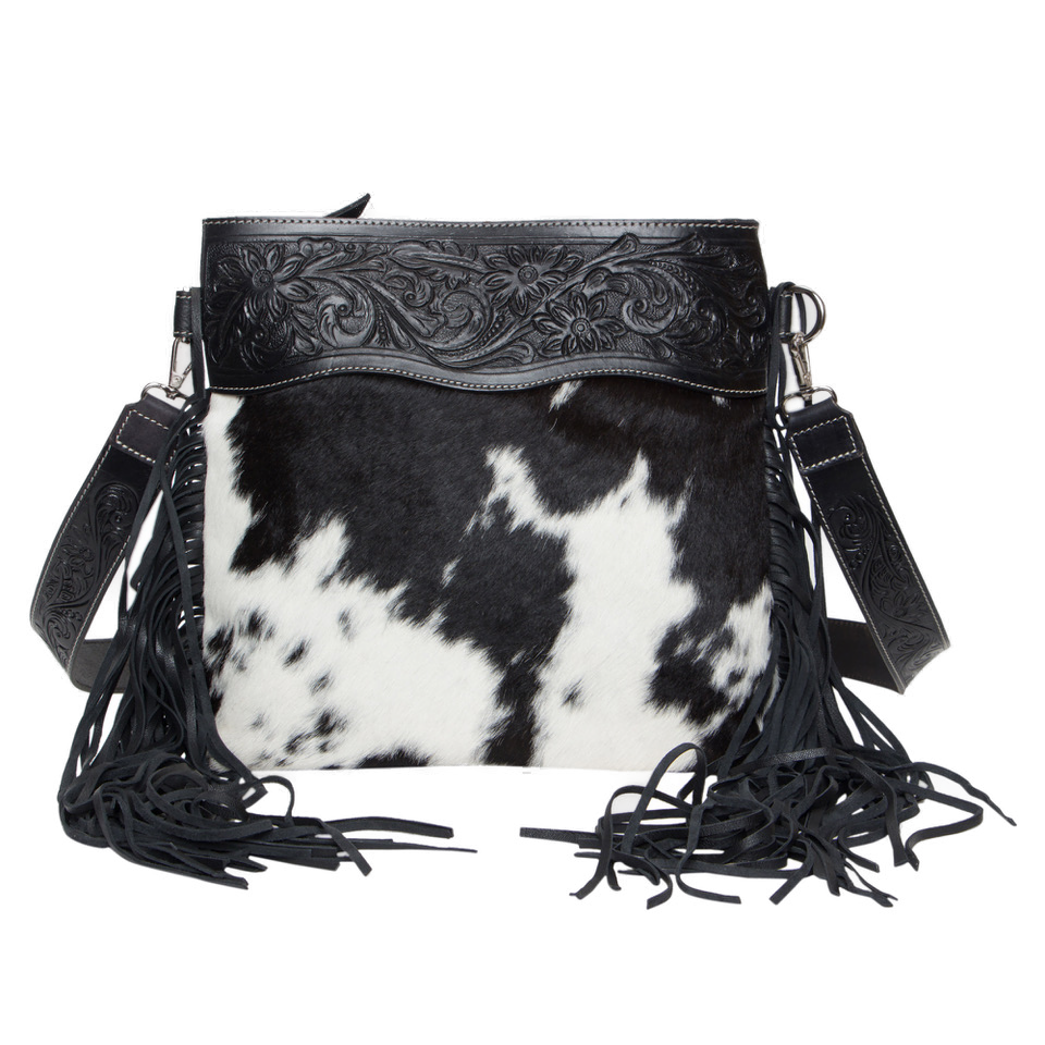 The Pasto | Tooling Leather Medium Sling Cowhide Bag